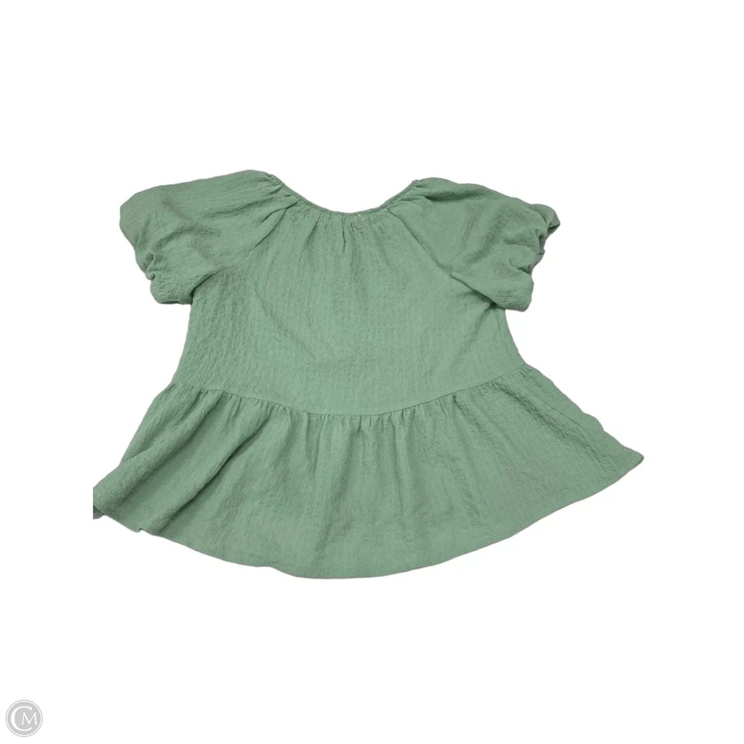 Blouse Short Sleeve By Blu Pepper In Green, Size: M