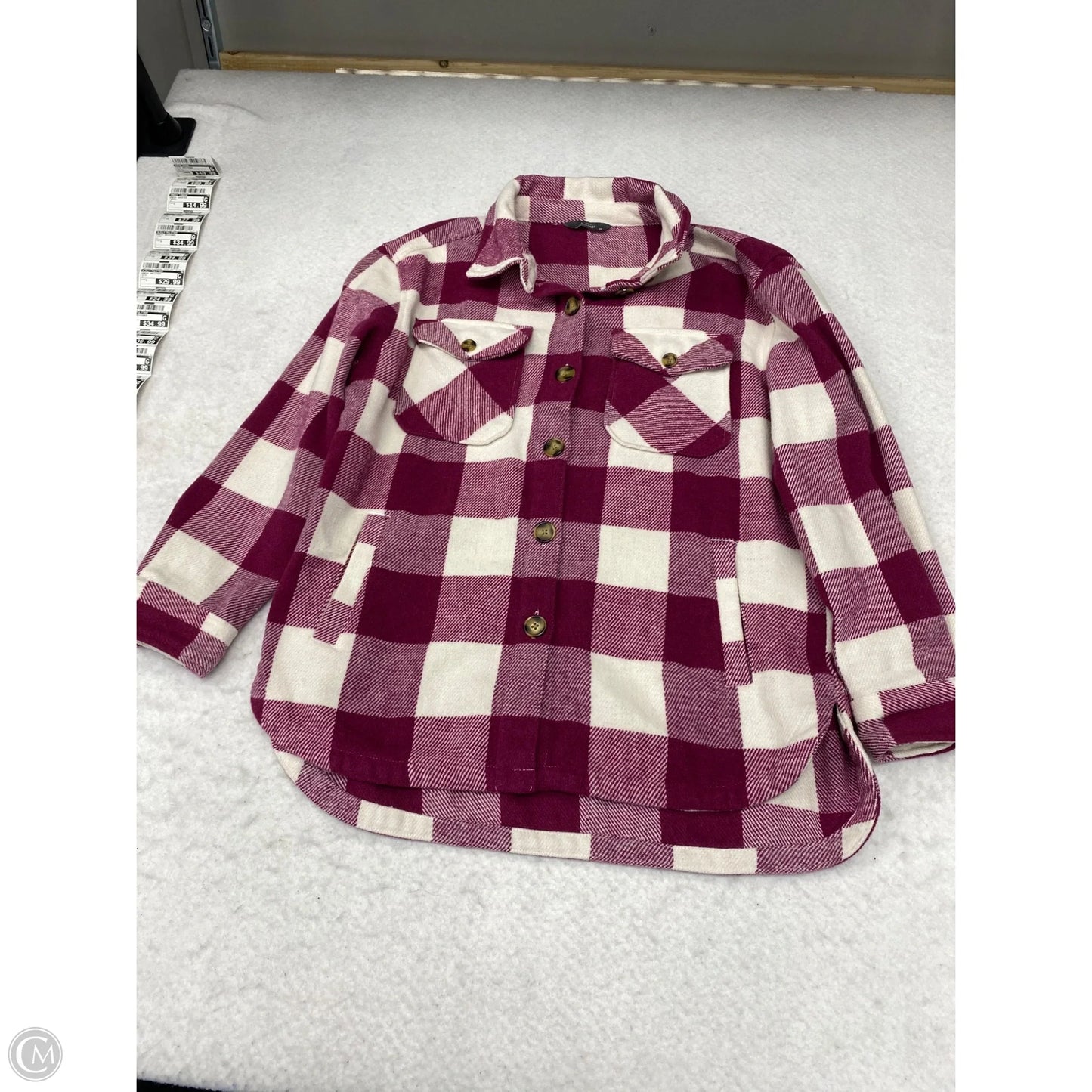 Jacket Shirt By Clothes Mentor In Plaid Pattern, Size: M