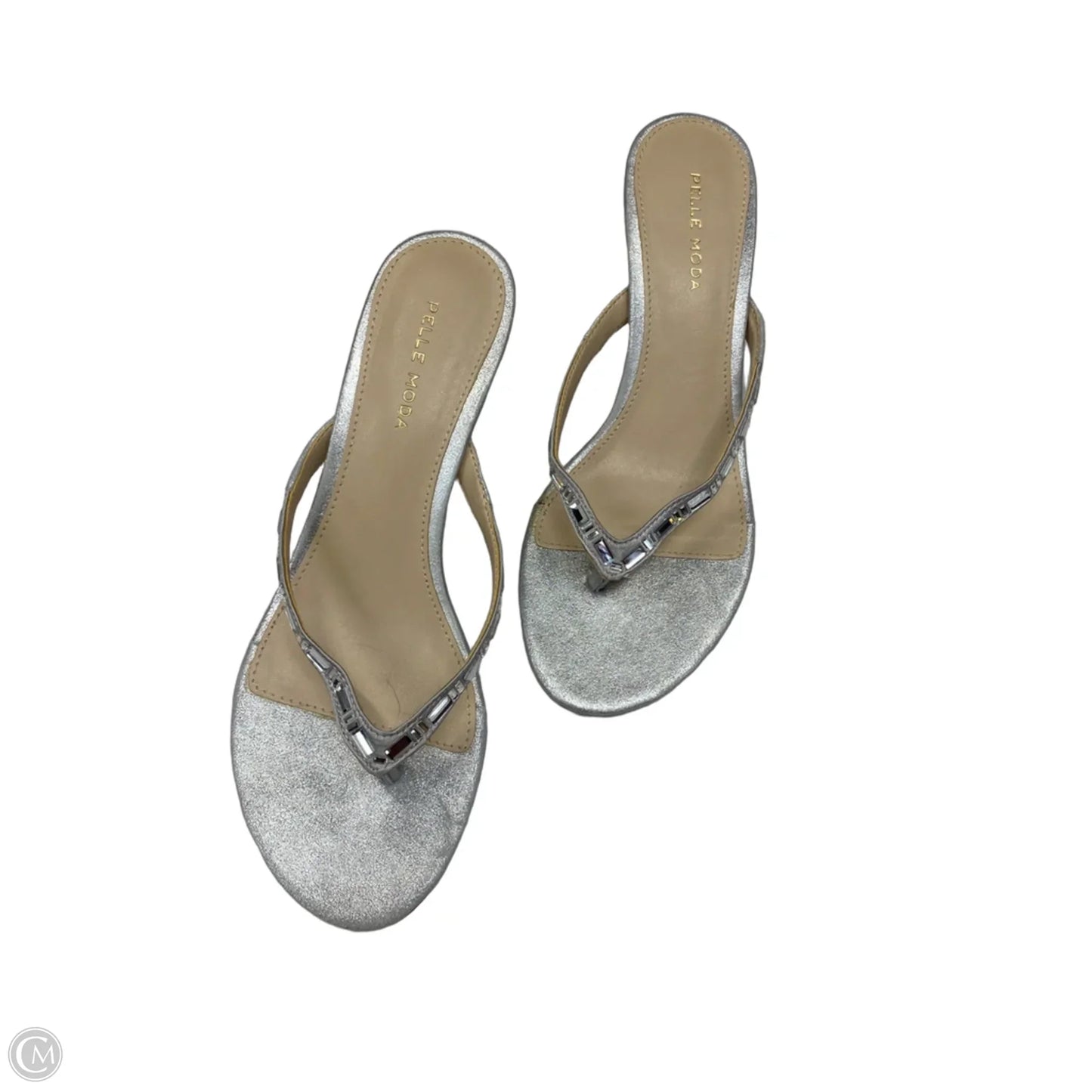 Shoes Heels Kitten By Clothes Mentor In Silver, Size: 8.5