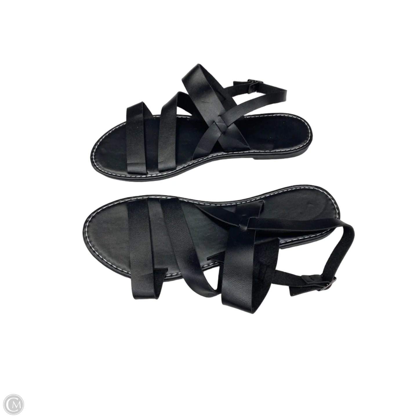 Sandals Flats By Clothes Mentor In Black, Size: 10.5