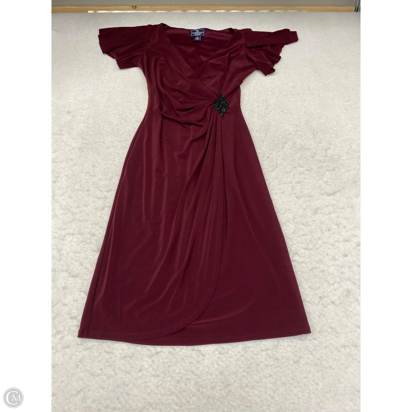 Dress Party Midi By American Living In Maroon, Size: Xs