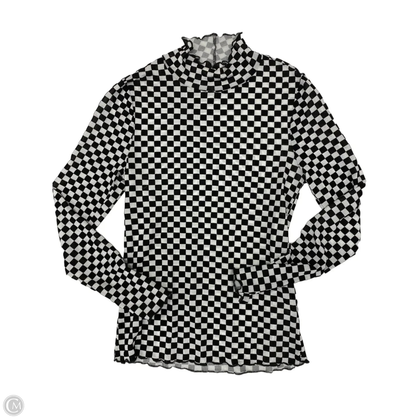 Top Long Sleeve By Clothes Mentor In Checkered Pattern, Size: S