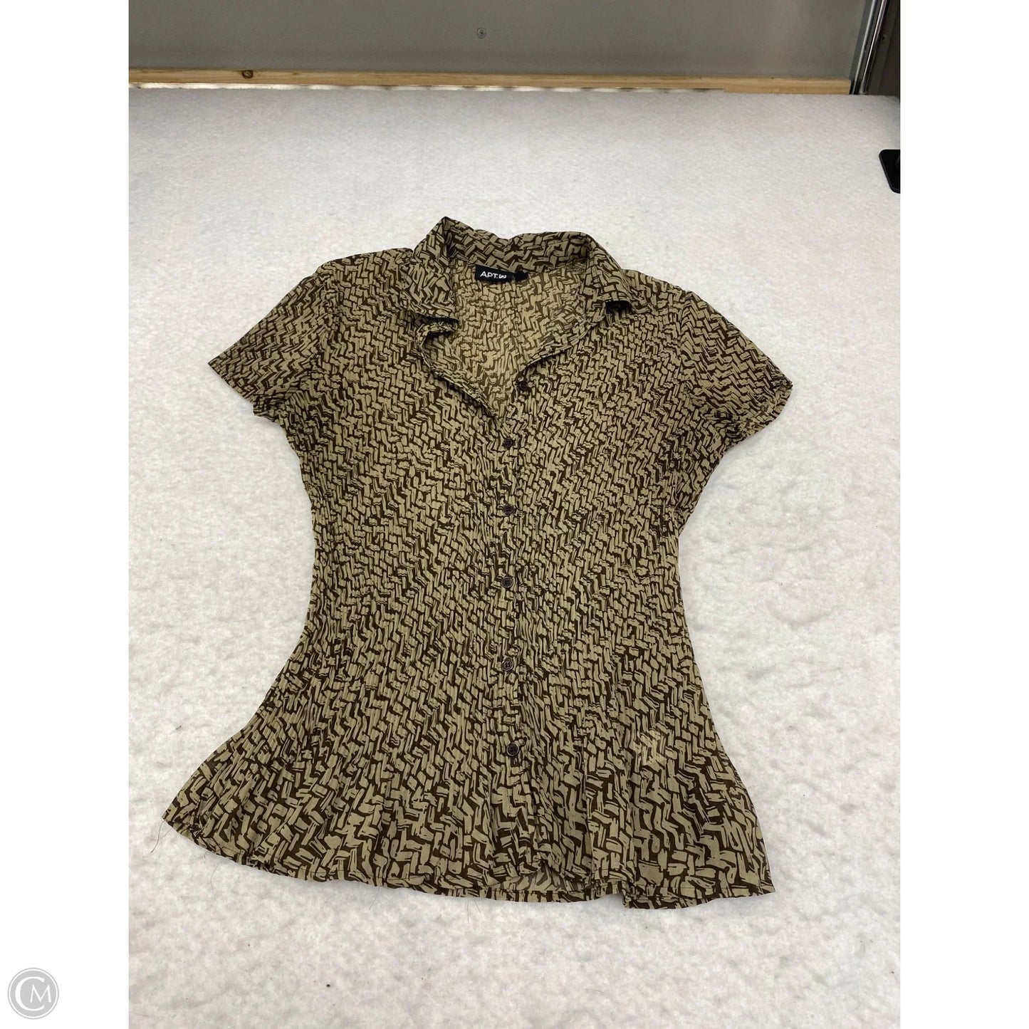 Blouse Short Sleeve By Apt 9 In Brown, Size: S