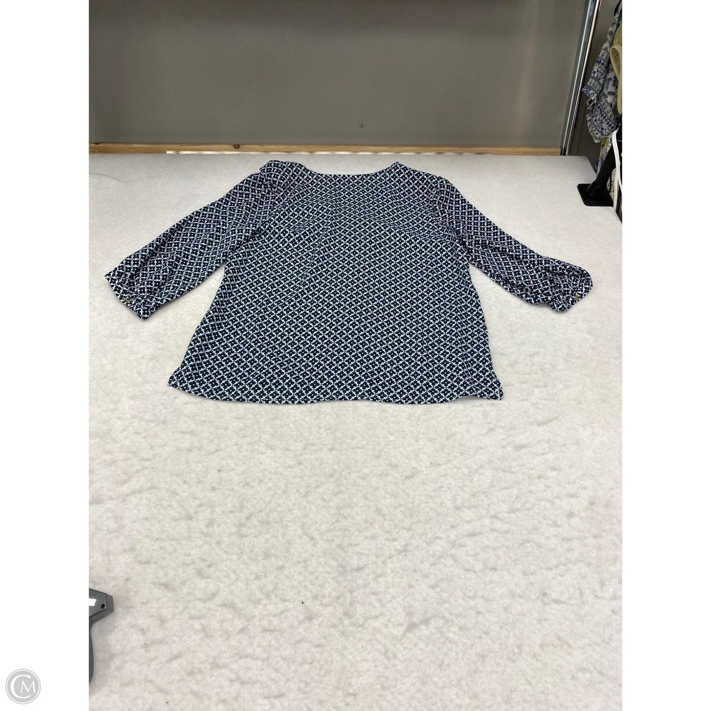 Blouse 3/4 Sleeve By Liz Claiborne In Geometric Pattern, Size: S