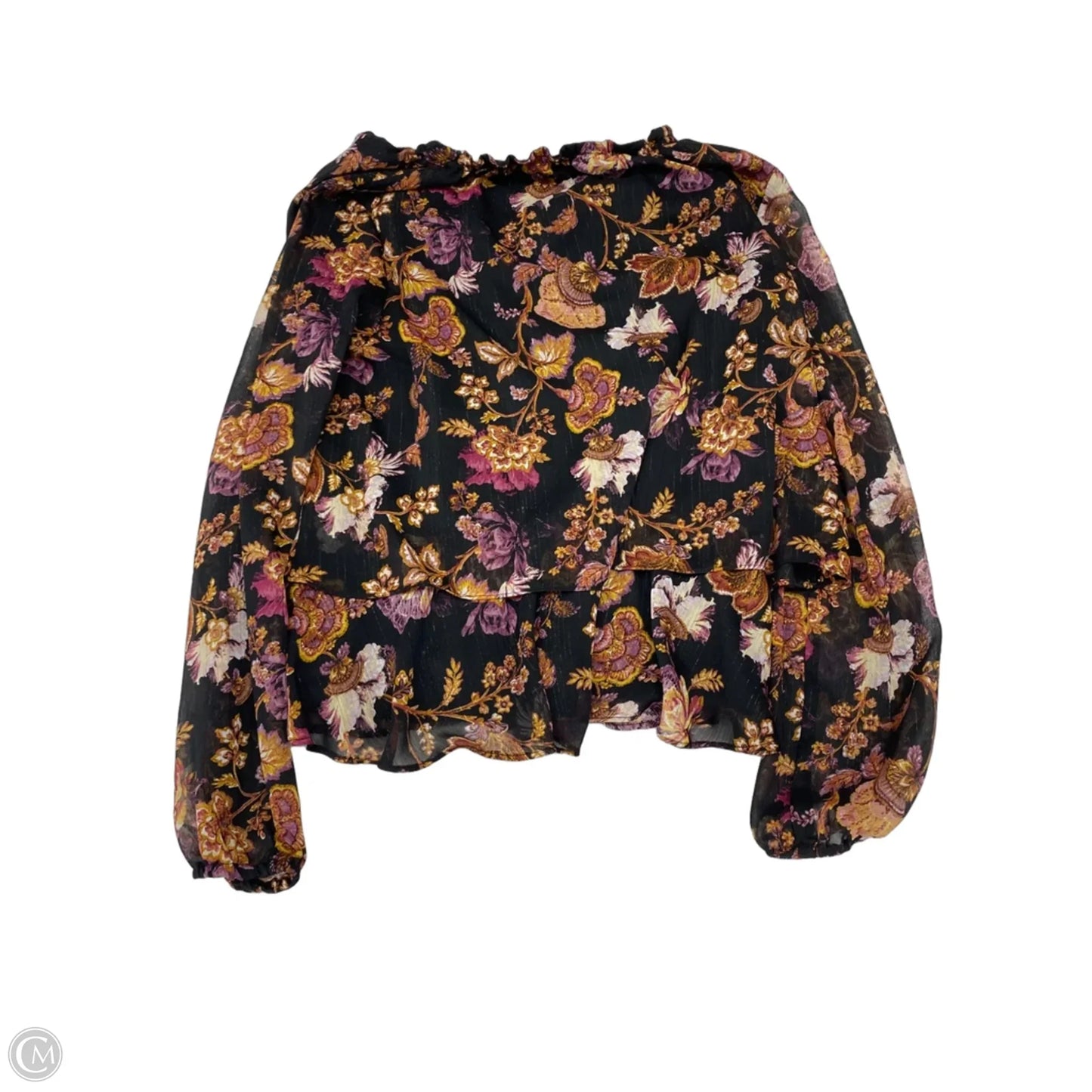 Top Long Sleeve By Nine West In Floral Print, Size: M