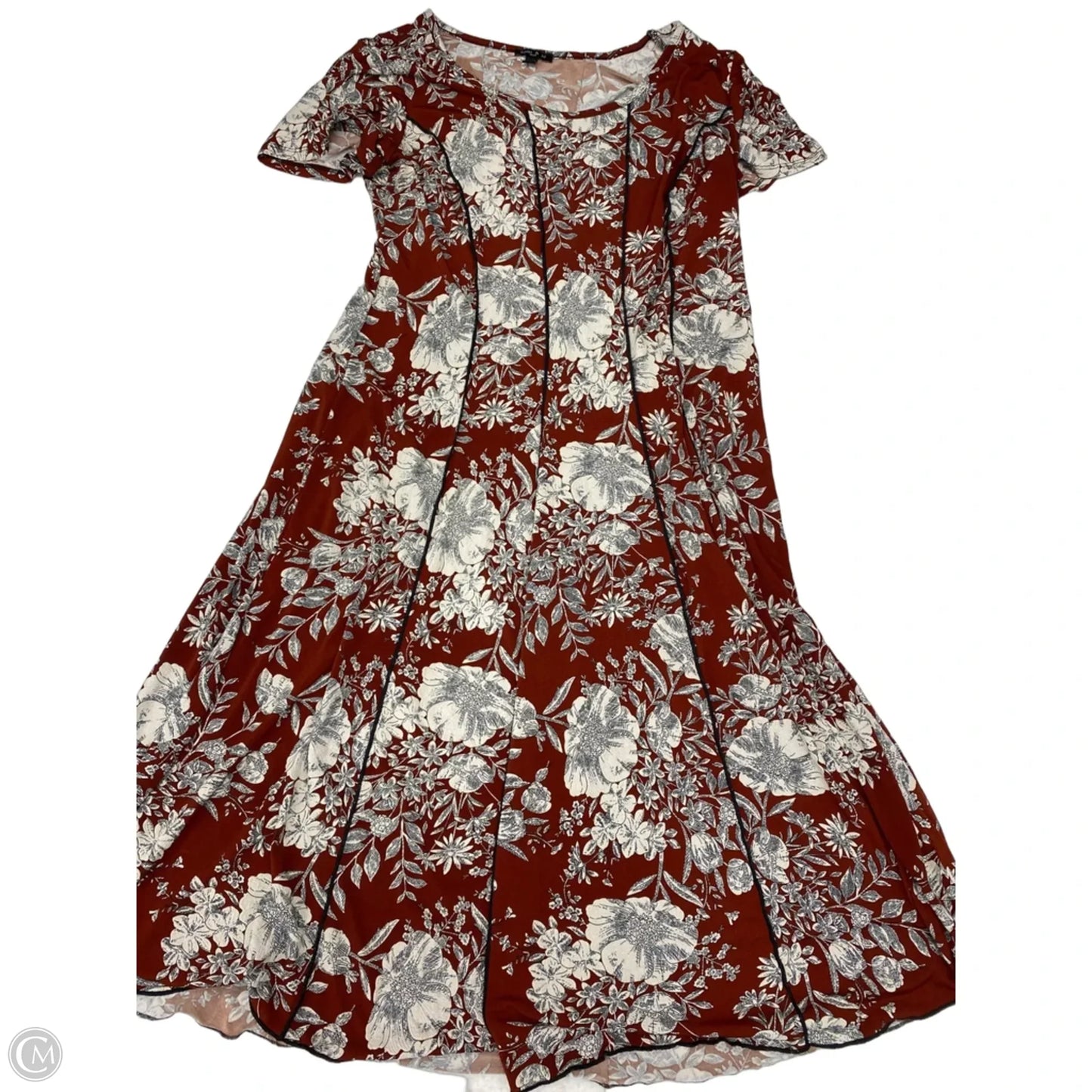 Dress Casual Midi By Sami & Jo In Maroon, Size: 1x