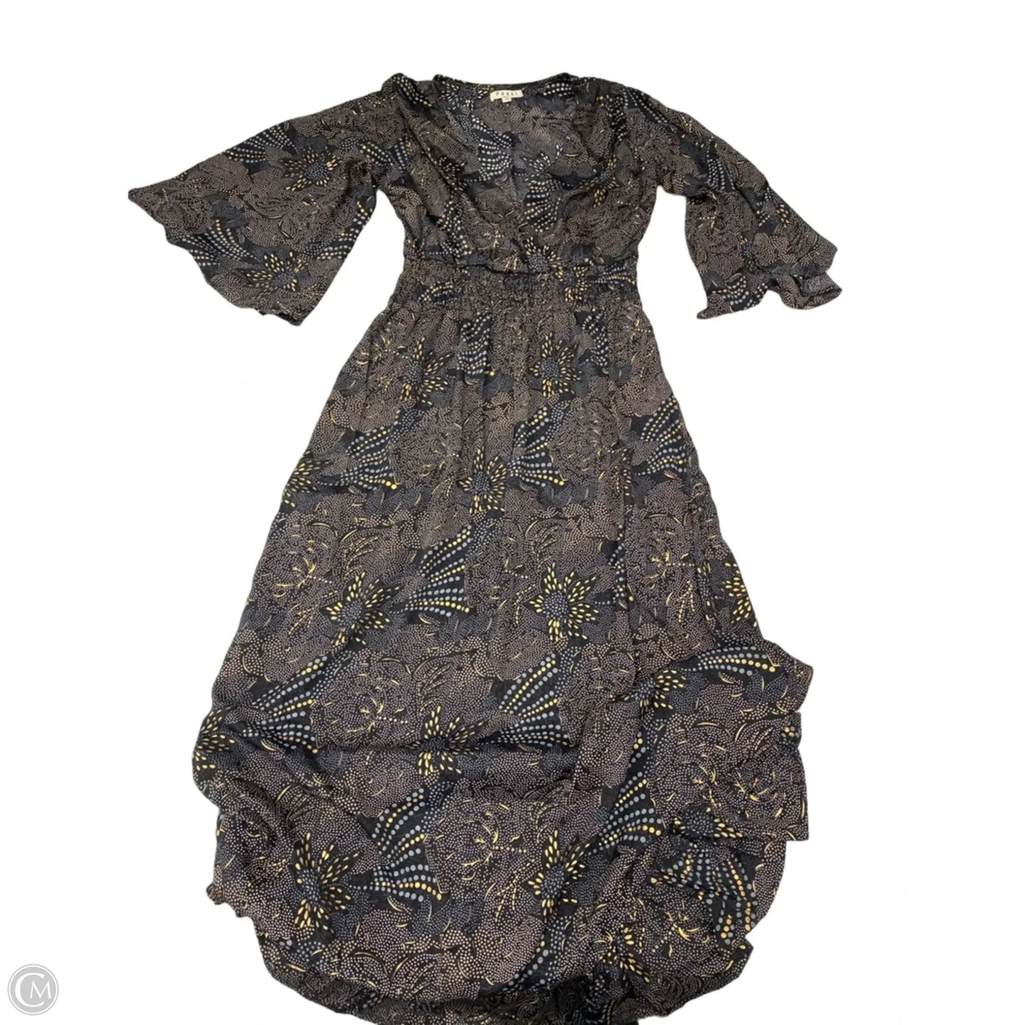 Dress Casual Maxi By Clothes Mentor In Black & Gold, Size: S