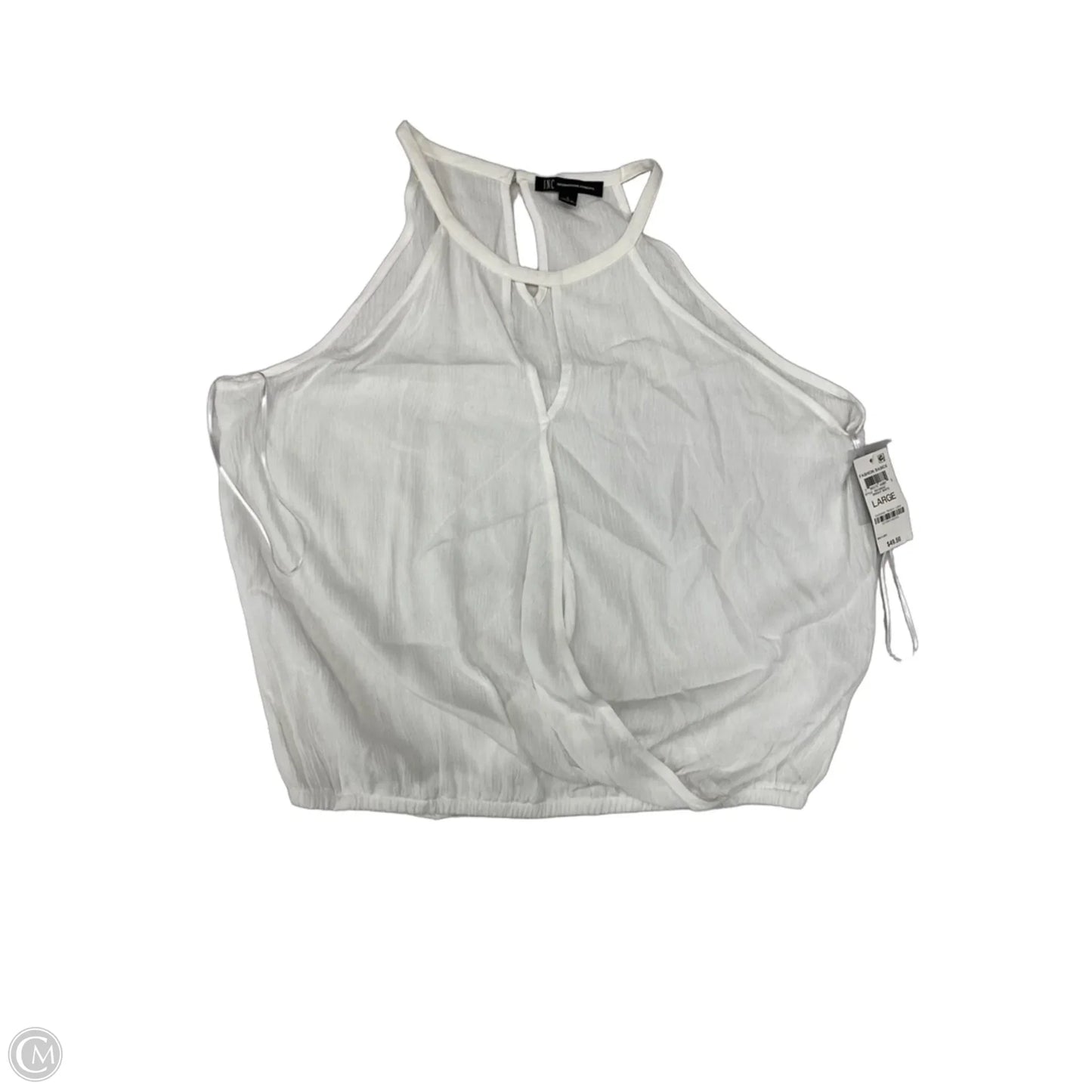 Blouse Sleeveless By Inc In White, Size: L