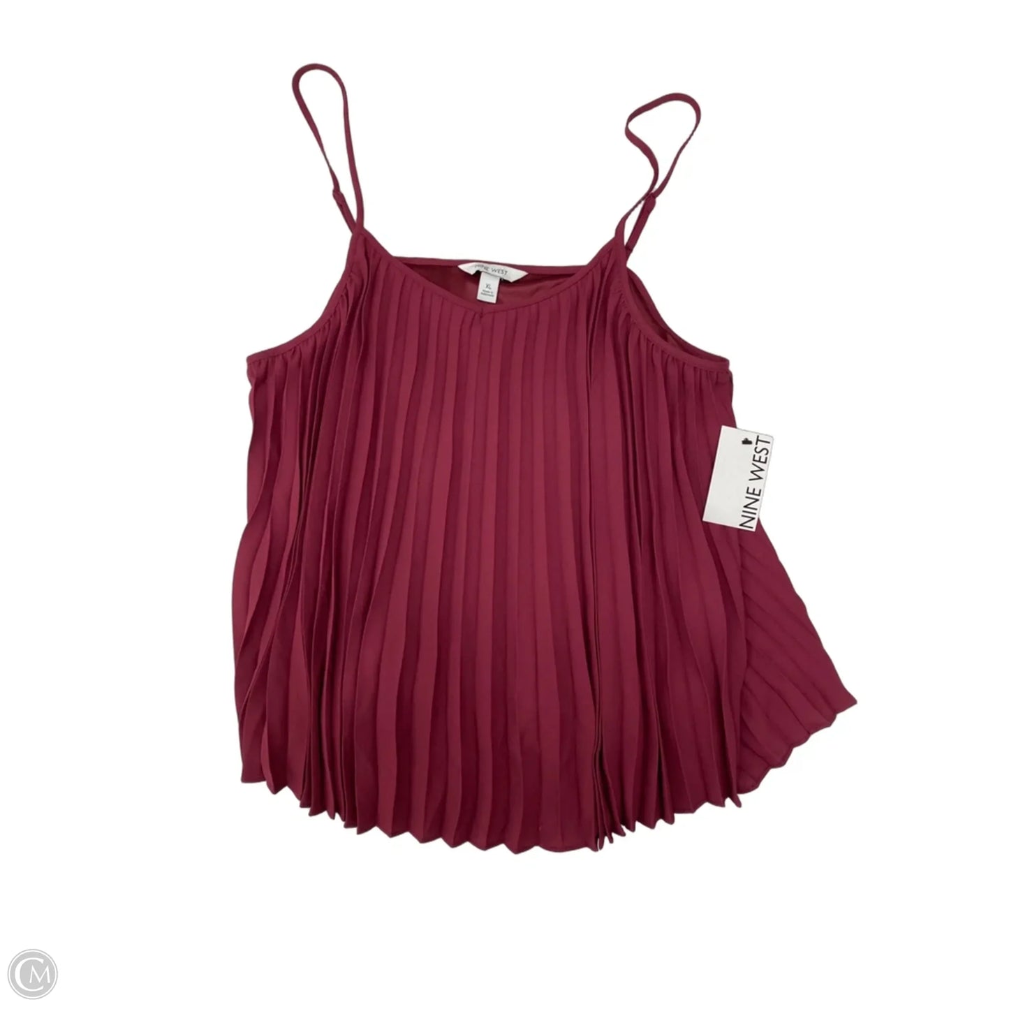 Top Sleeveless By Nine West In Maroon, Size: Xl