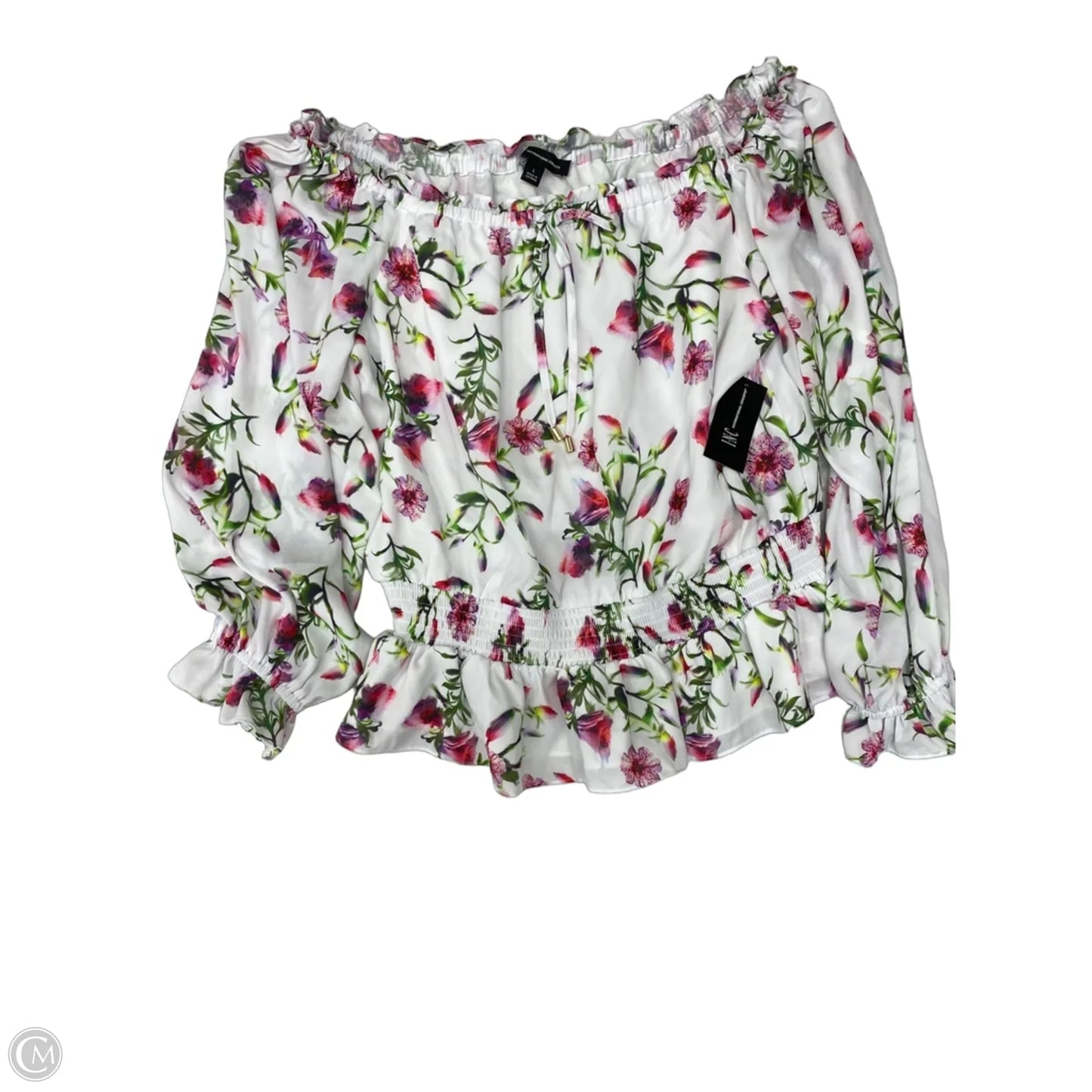 Blouse Long Sleeve By Inc In Floral Print, Size: L