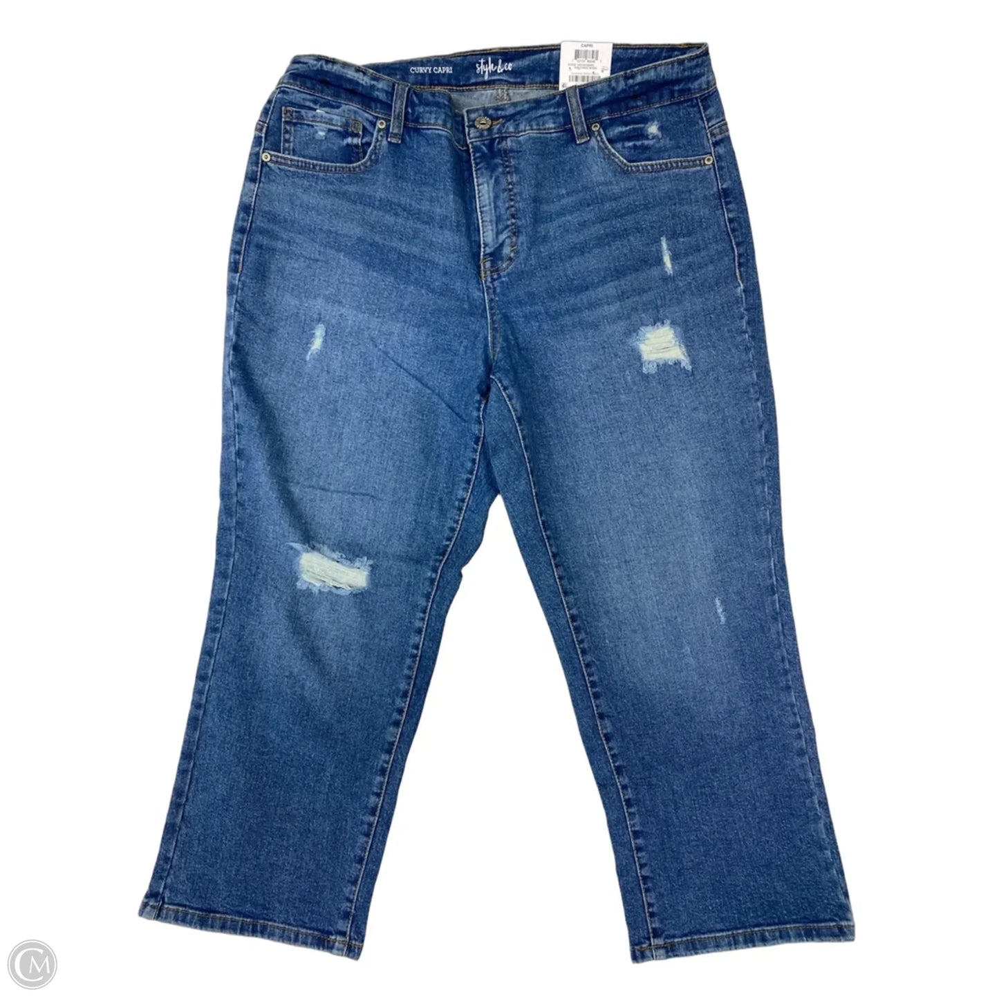 Capris By Style And Company In Blue Denim, Size: 16