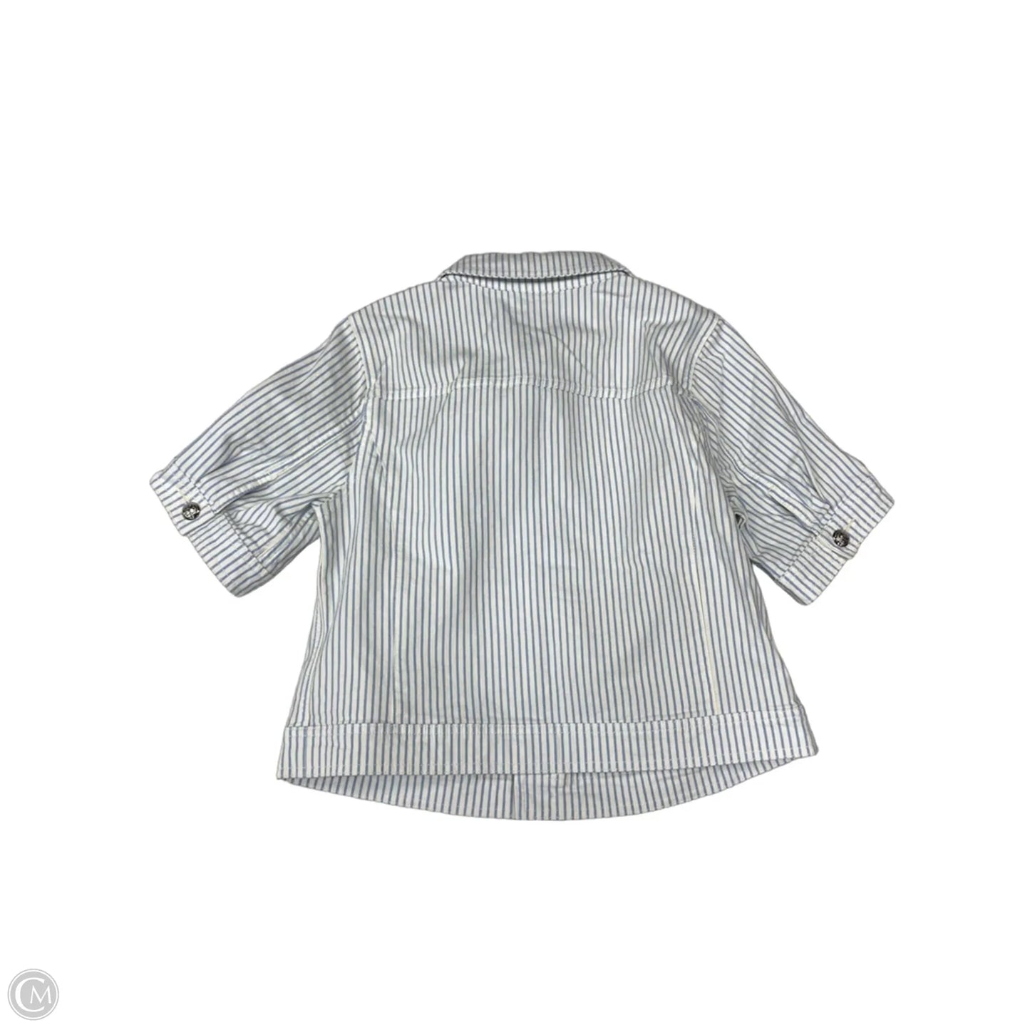 Jacket Denim By Talbots In Striped Pattern, Size: M