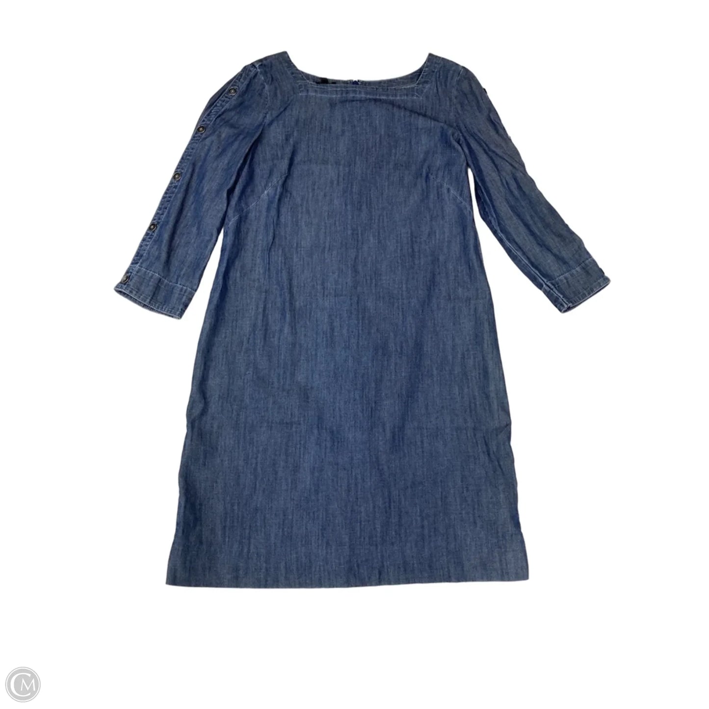 Dress Casual Midi By Talbots In Blue Denim, Size: S