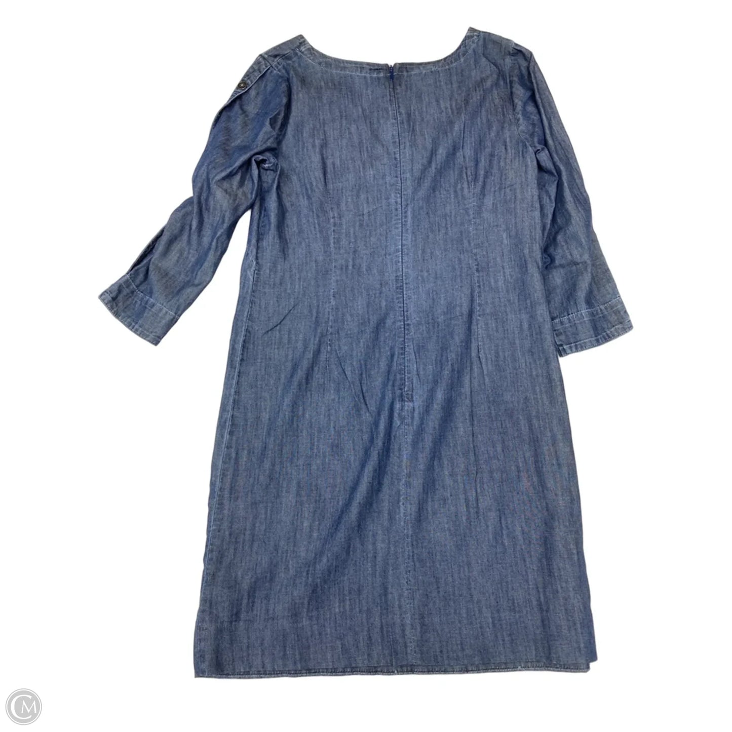 Dress Casual Midi By Talbots In Blue Denim, Size: S