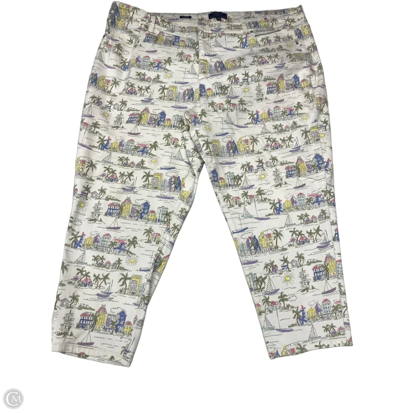 Jeans Cropped By Talbots In Tropical Print, Size: 24