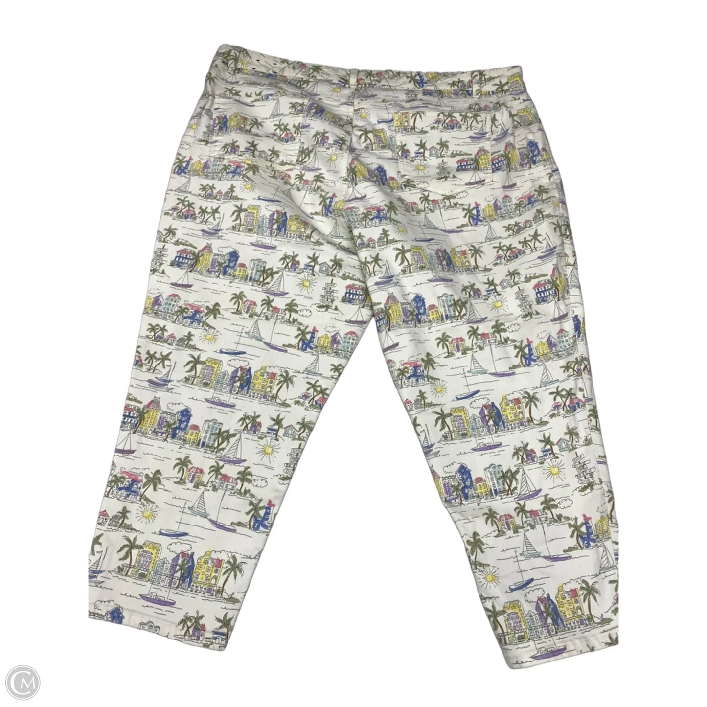 Jeans Cropped By Talbots In Tropical Print, Size: 24