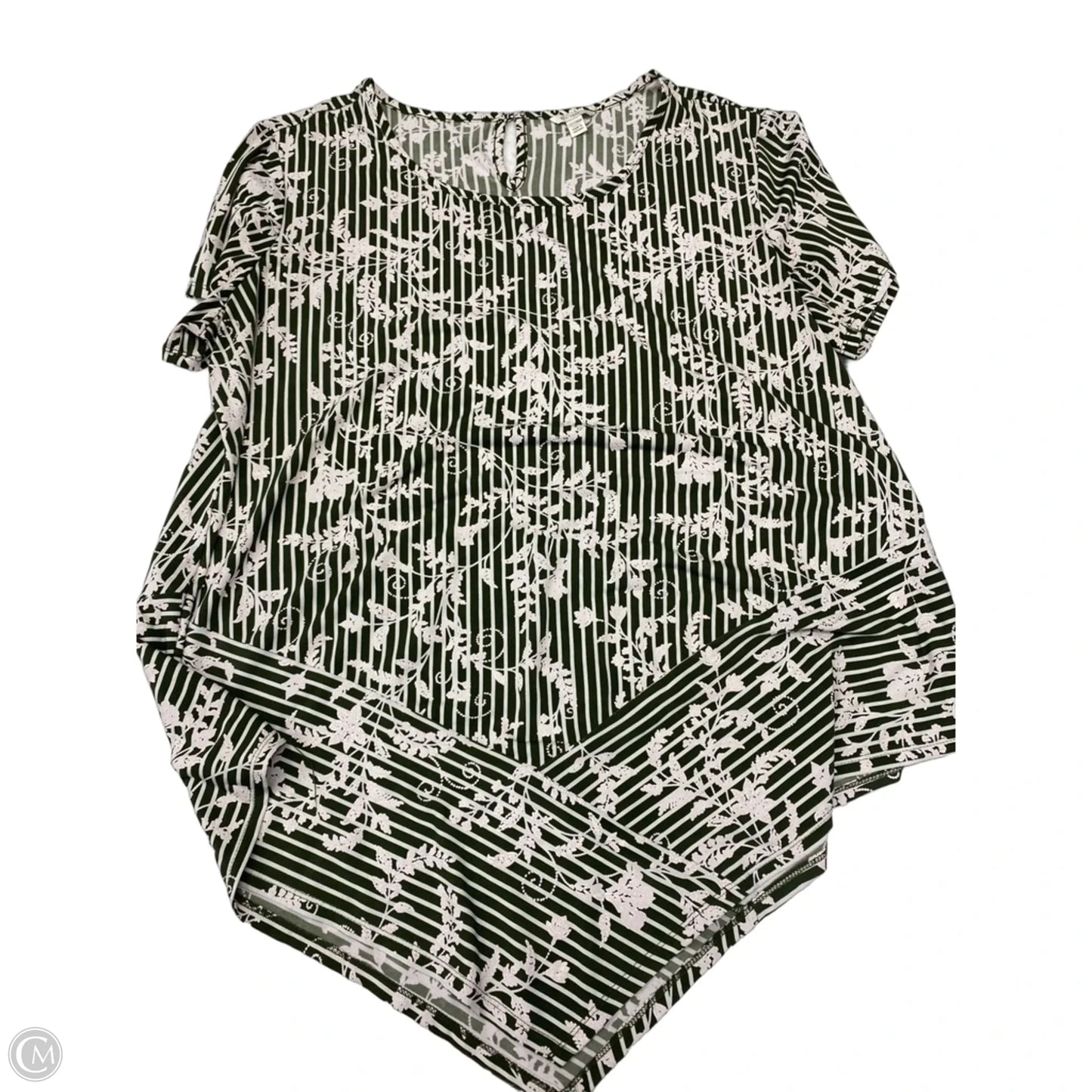Blouse Short Sleeve By Clothes Mentor In Green, Size: 3x