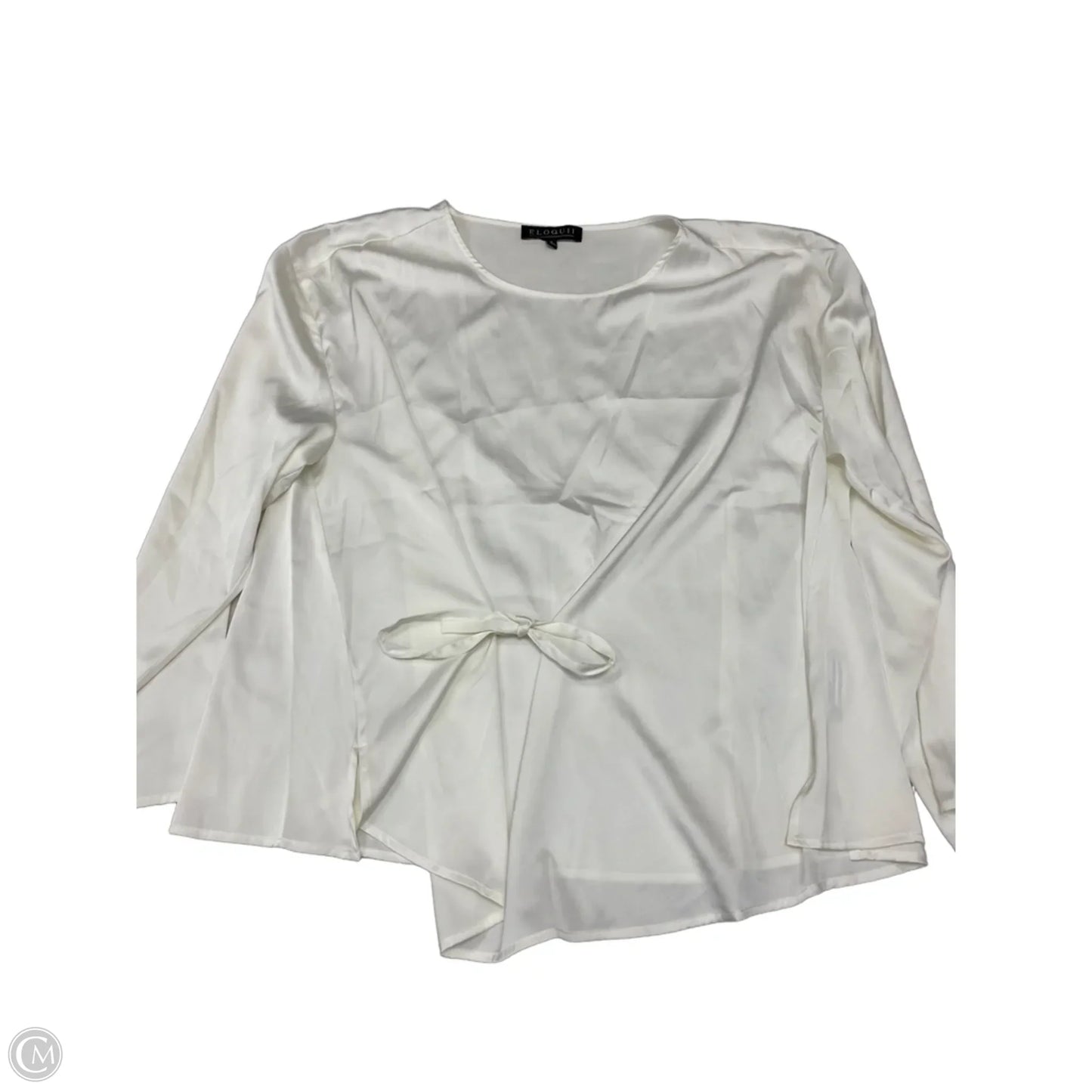Blouse Long Sleeve By Eloquii In White, Size: Xl