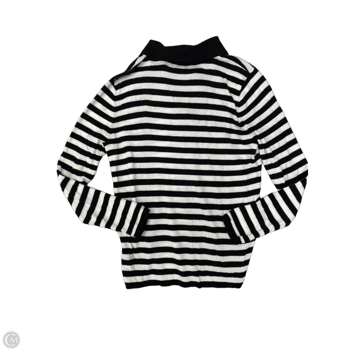 Top Long Sleeve By Talbots In Black & White, Size: L