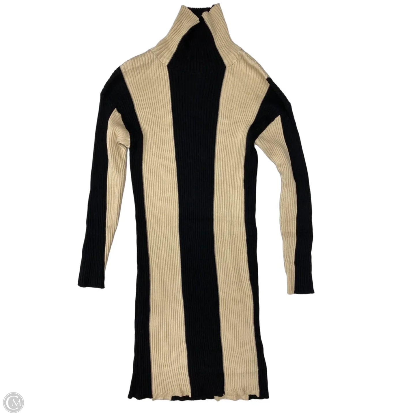 Dress Sweater By Taylor In Black & Tan, Size: M