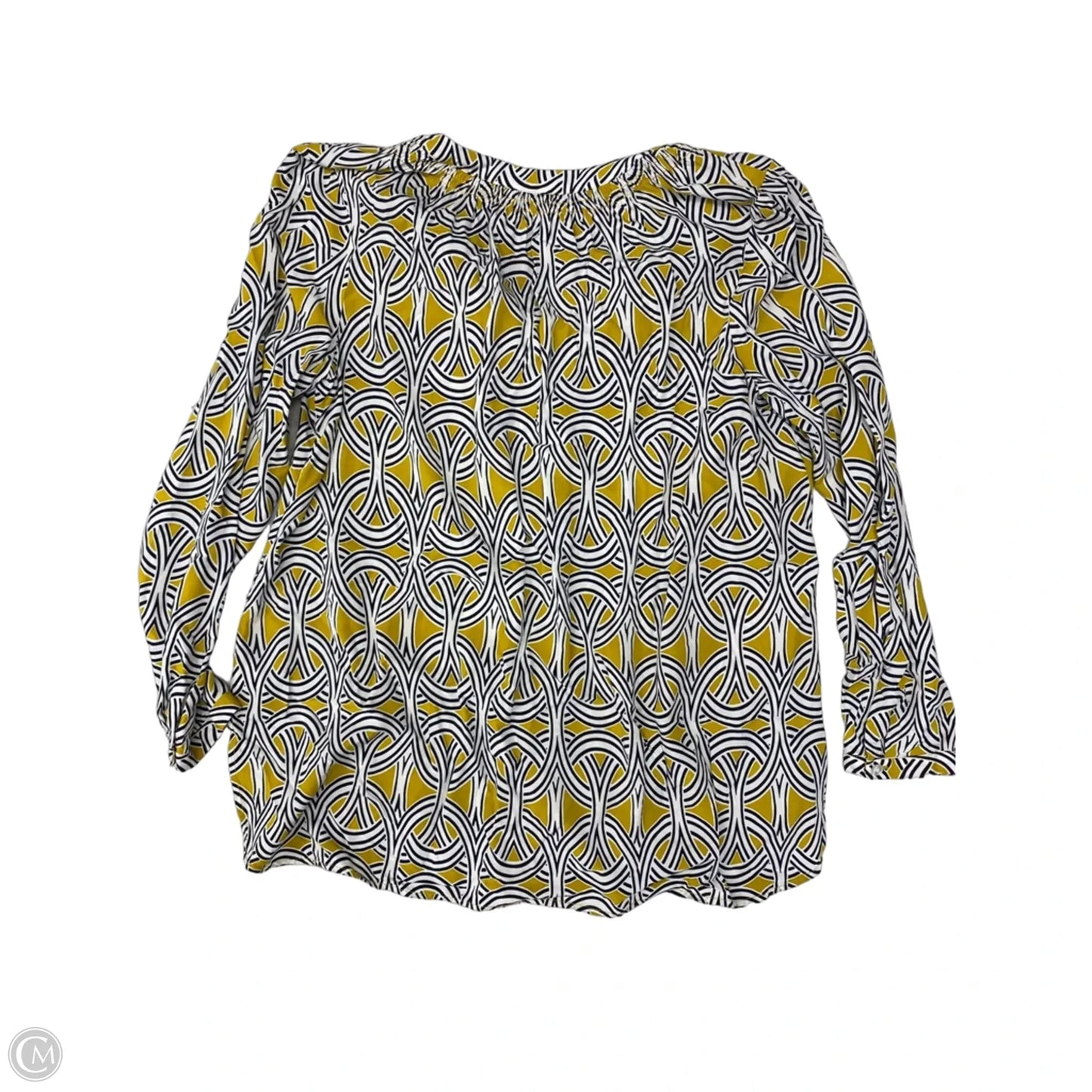 Blouse Long Sleeve By Crown And Ivy In Geometric Pattern, Size: L
