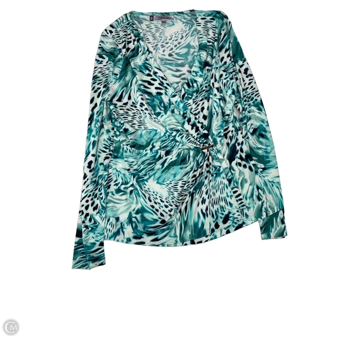 Blouse Long Sleeve By Jennifer Lopez In Green, Size: L