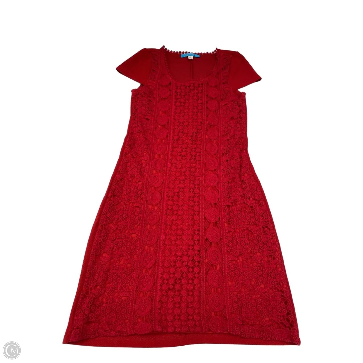 Dress Work By Buttons In Red, Size: S