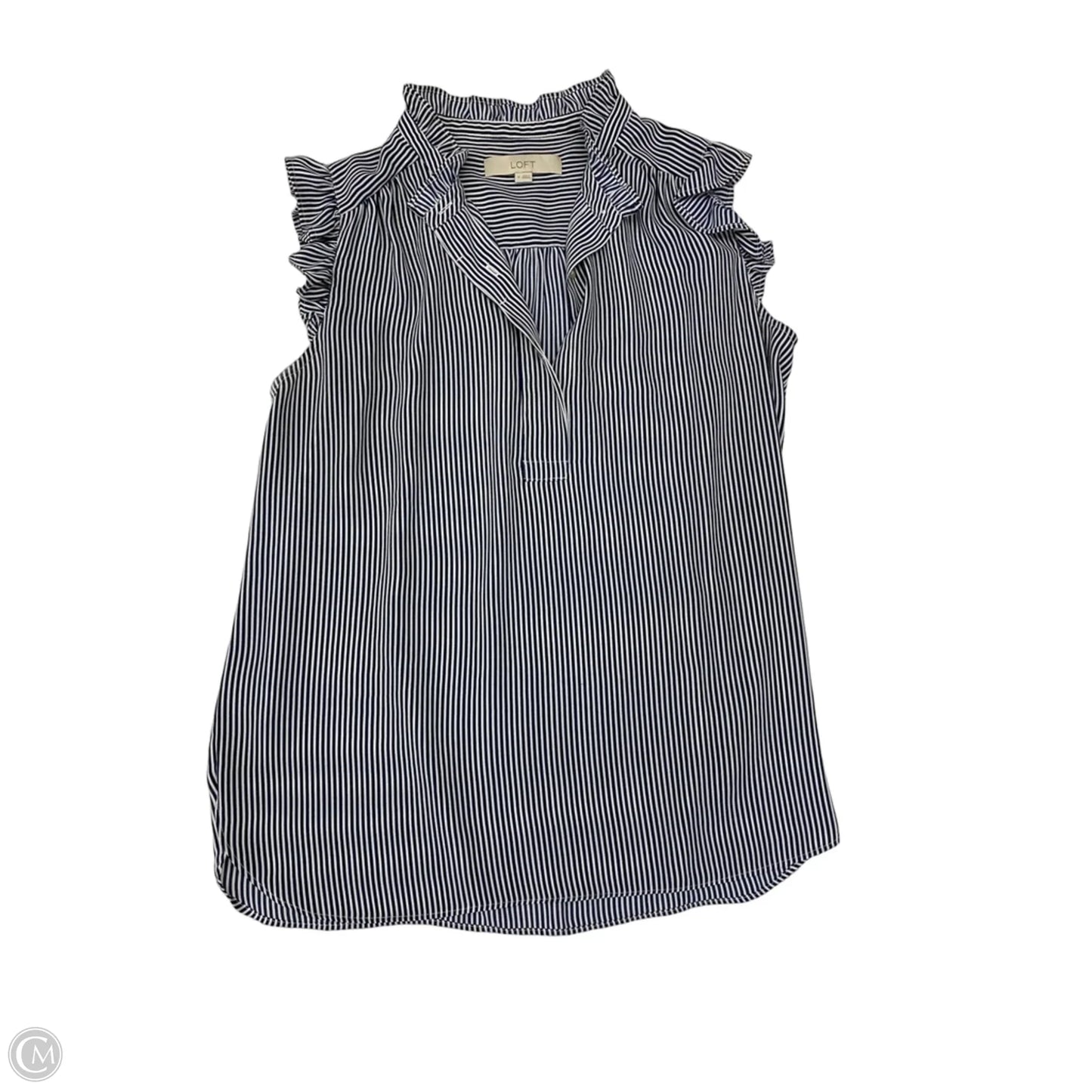 Blouse Sleeveless By Loft In Striped Pattern, Size: M