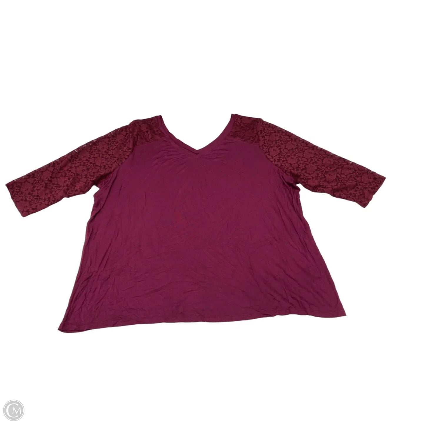 Top Long Sleeve By Lane Bryant In Maroon, Size: 3x