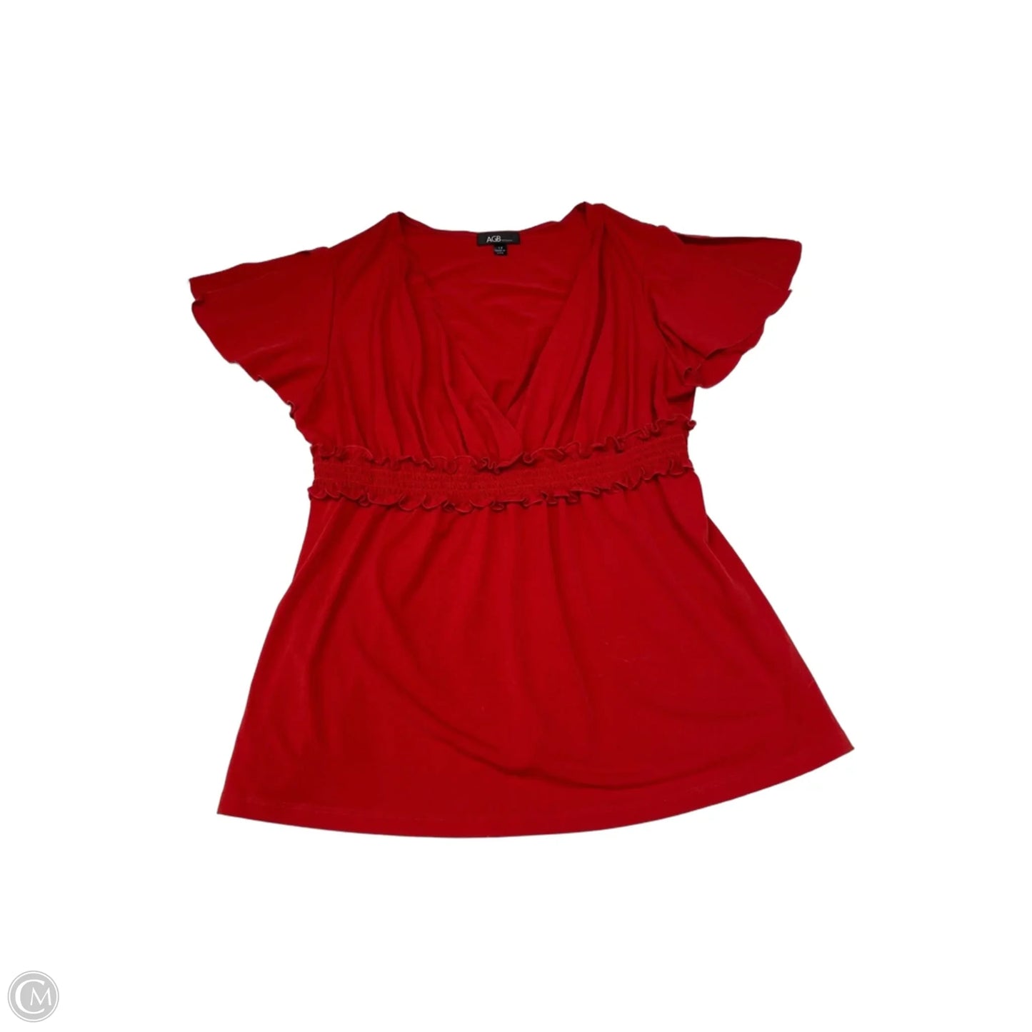 Top Short Sleeve By Agb In Red, Size: 1x