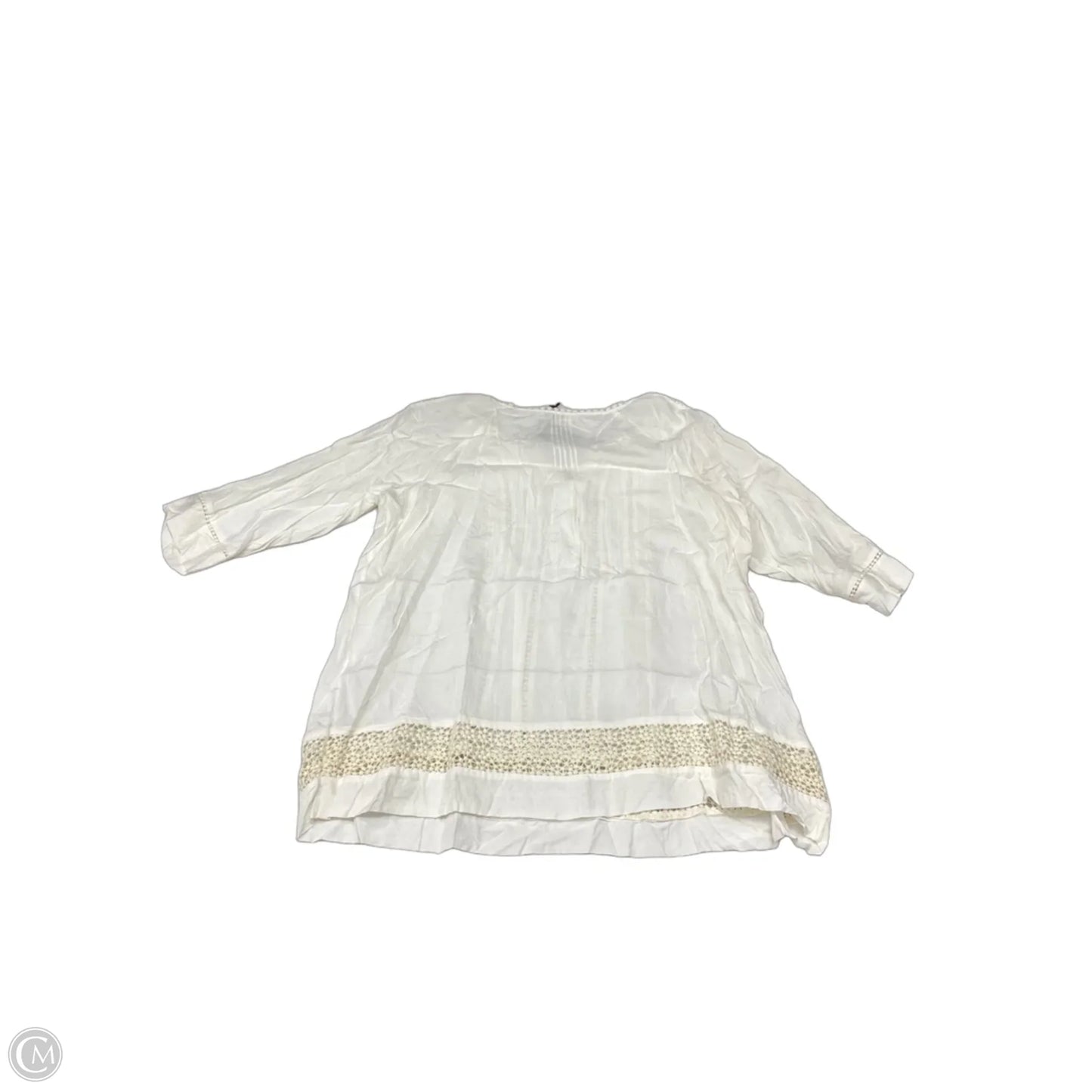 Top Long Sleeve By Solitaire In Cream, Size: 2x