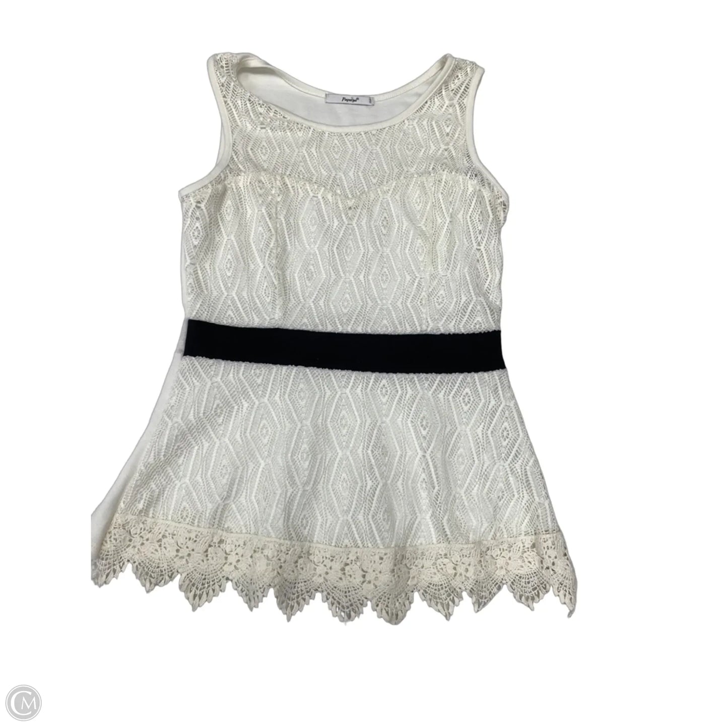 Top Sleeveless By Papaya In Cream, Size: L