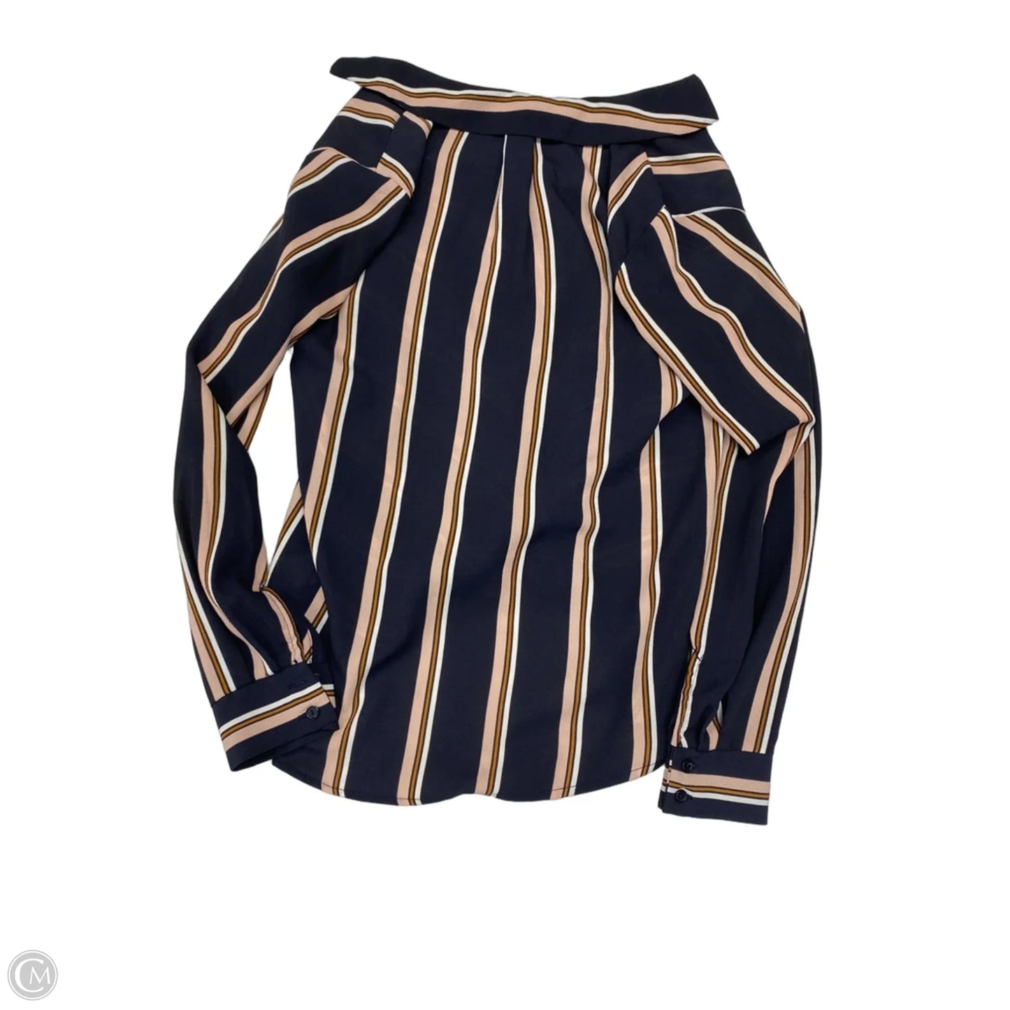 Blouse Long Sleeve By All In Favor In Striped Pattern, Size: Xs