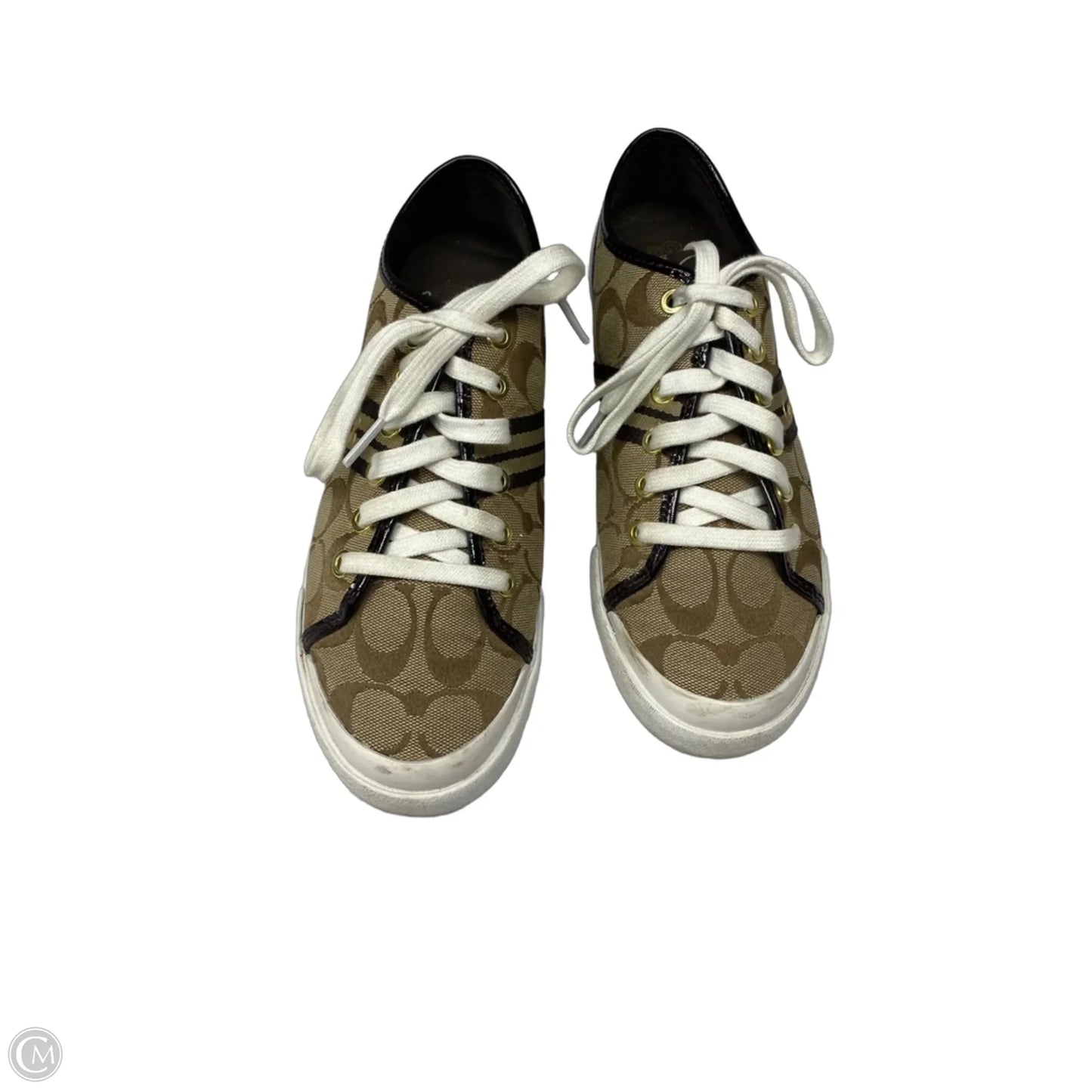 Shoes Designer By Coach In Brown & White, Size: 8
