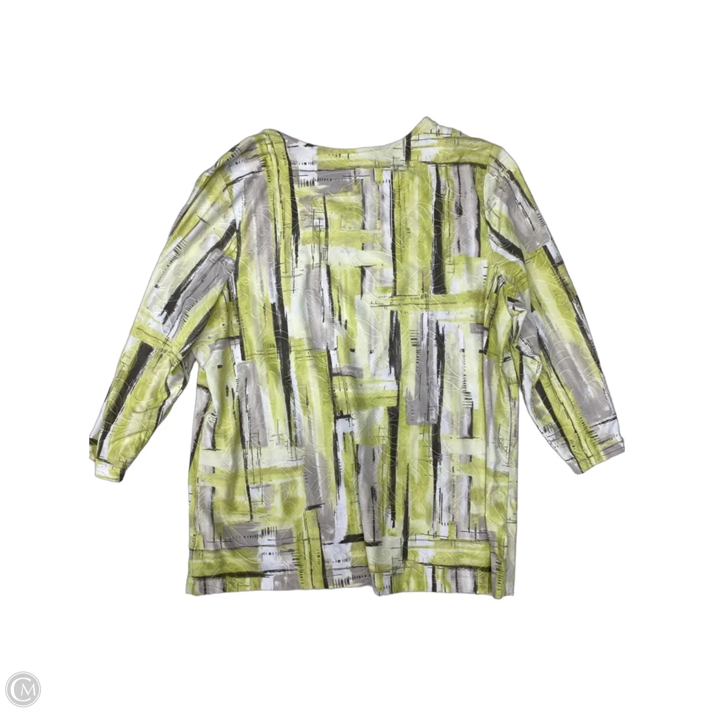 Top 3/4 Sleeve By Jm Collections In Yellow, Size: 1x