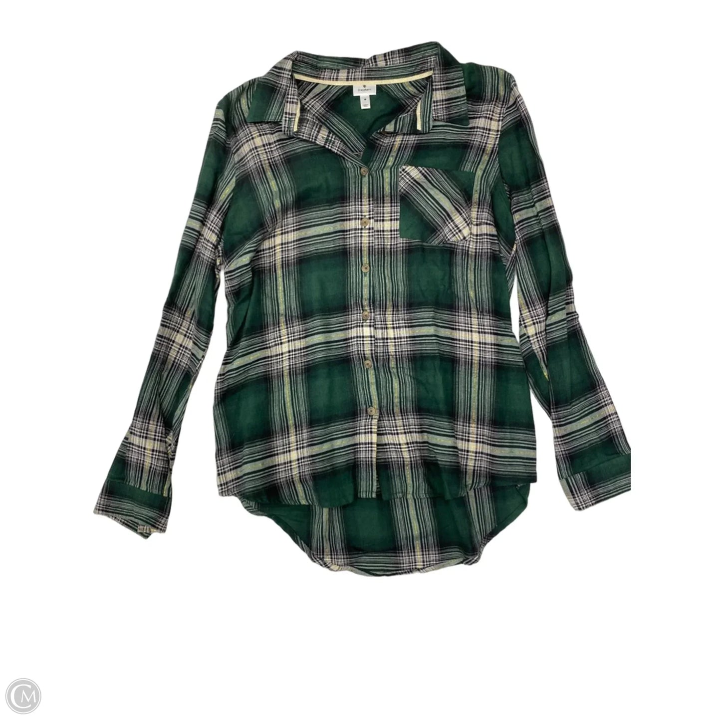 Top Long Sleeve By Dressbarn In Plaid Pattern, Size: M