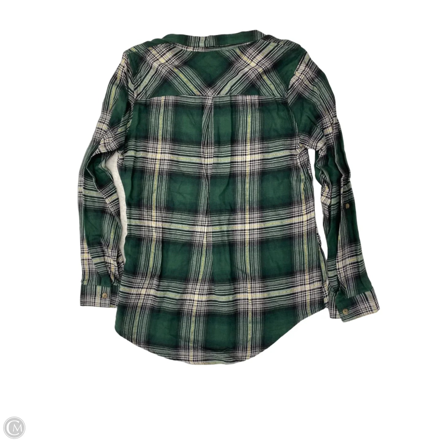Top Long Sleeve By Dressbarn In Plaid Pattern, Size: M