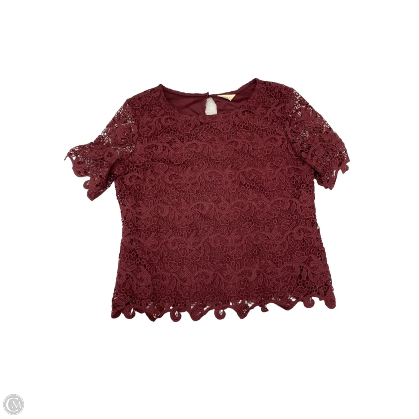 Blouse Short Sleeve By Adiva In Maroon, Size: L