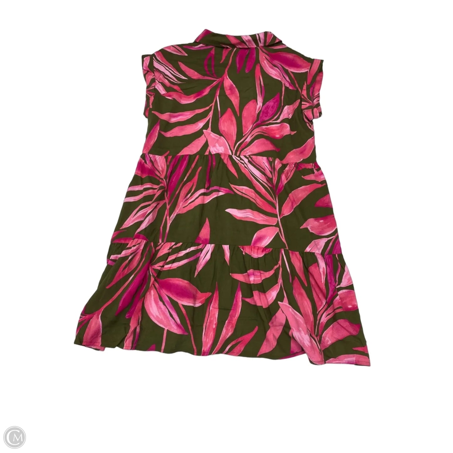 Dress Casual Short By Time And Tru In Green & Pink, Size: L