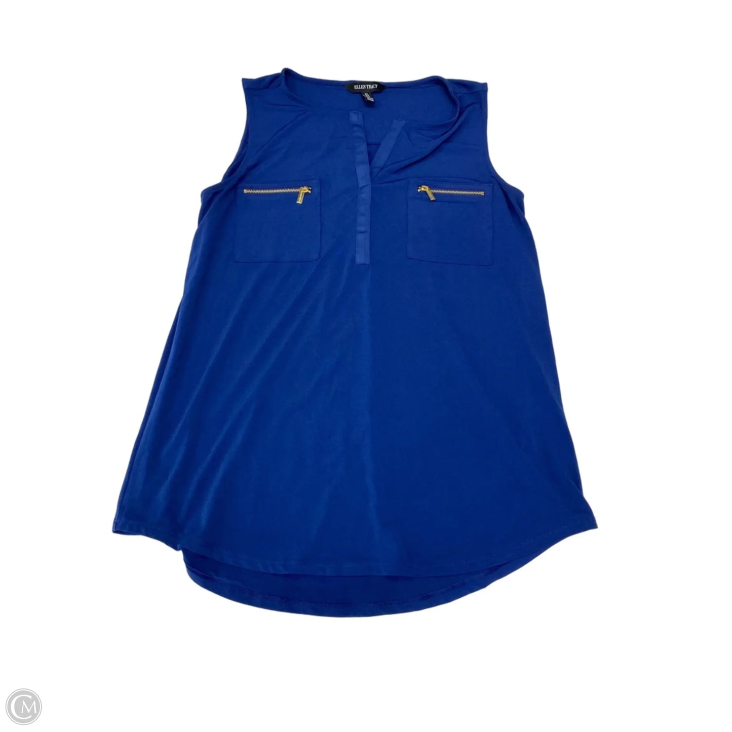 Blouse Sleeveless By Ellen Tracy In Blue, Size: L