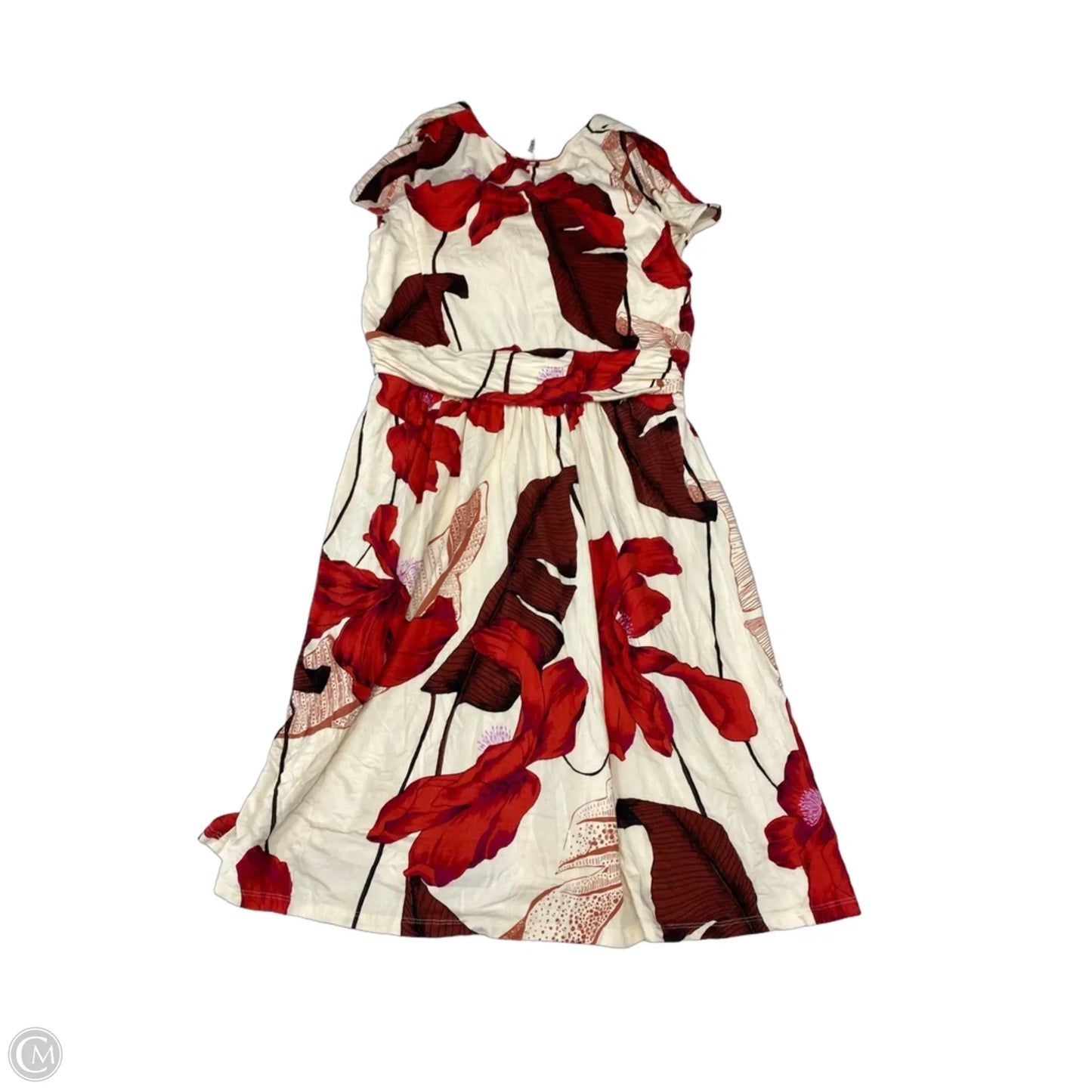 Dress Casual Short By Soma In Cream & Red, Size: L