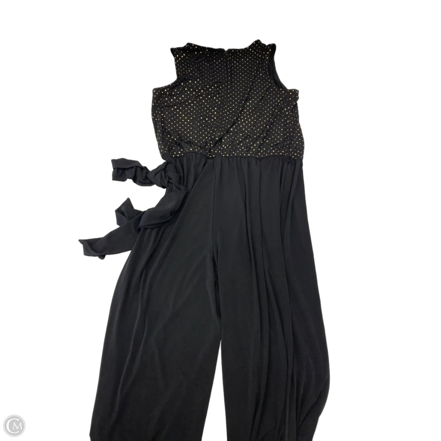 Jumpsuit By Chicos In Black & Gold, Size: L