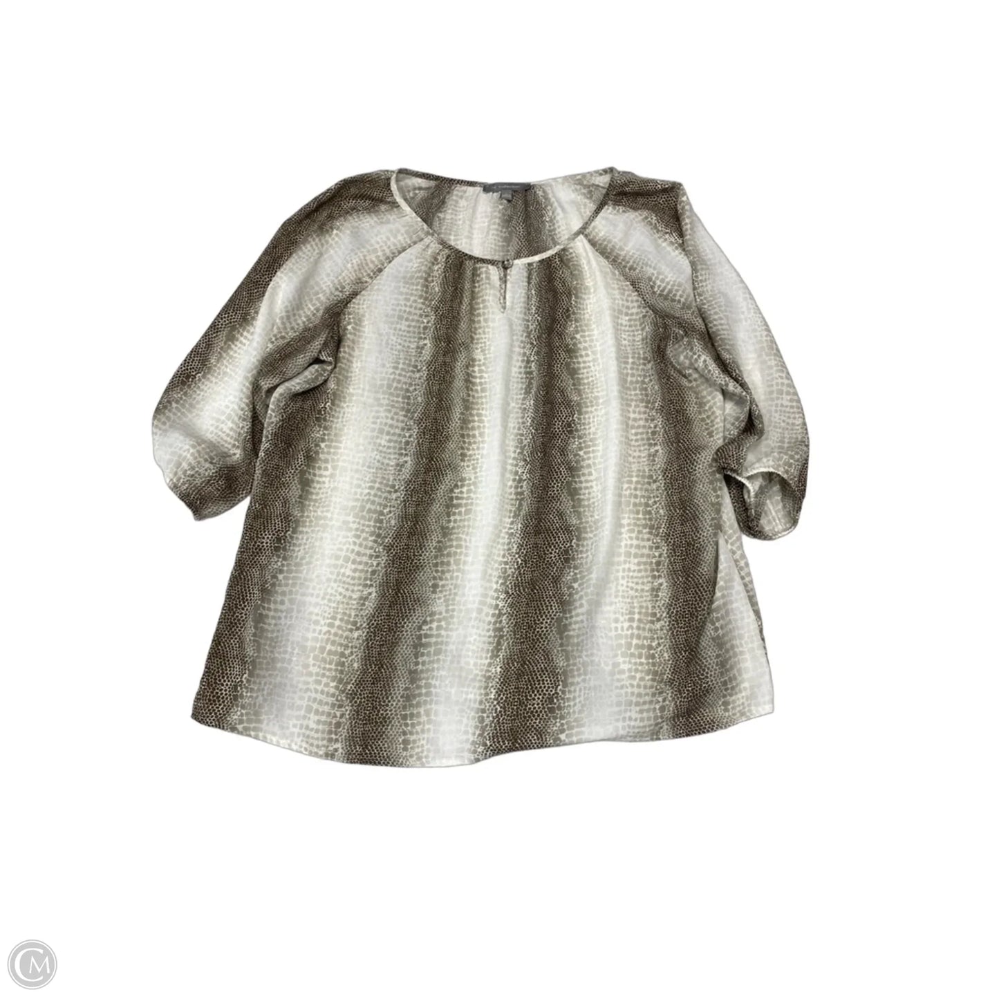 Blouse Long Sleeve By Ny Collection In Snakeskin Print, Size: L