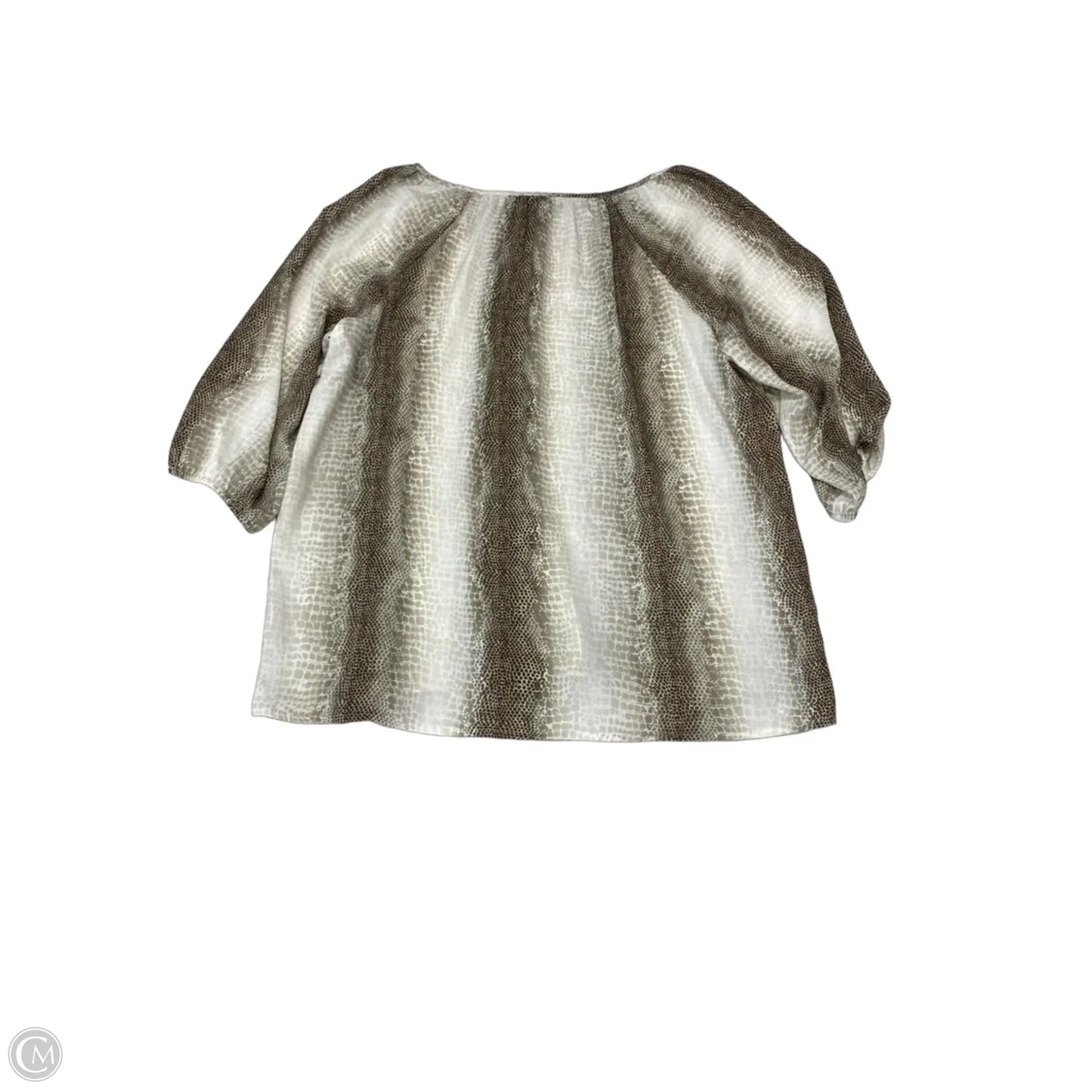 Blouse Long Sleeve By Ny Collection In Snakeskin Print, Size: L