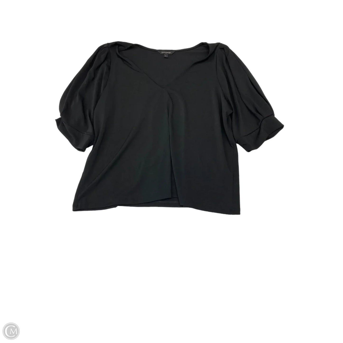Blouse Short Sleeve By Banana Republic In Black, Size: L