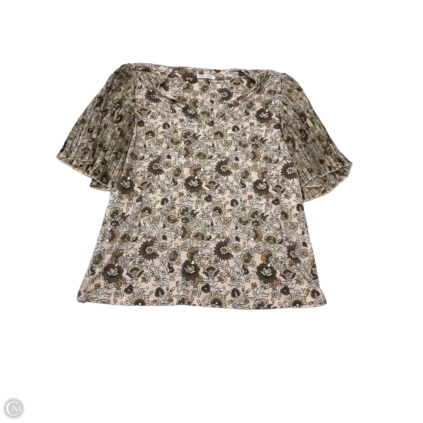 Blouse Short Sleeve By Calvin Klein In Floral Print, Size: L