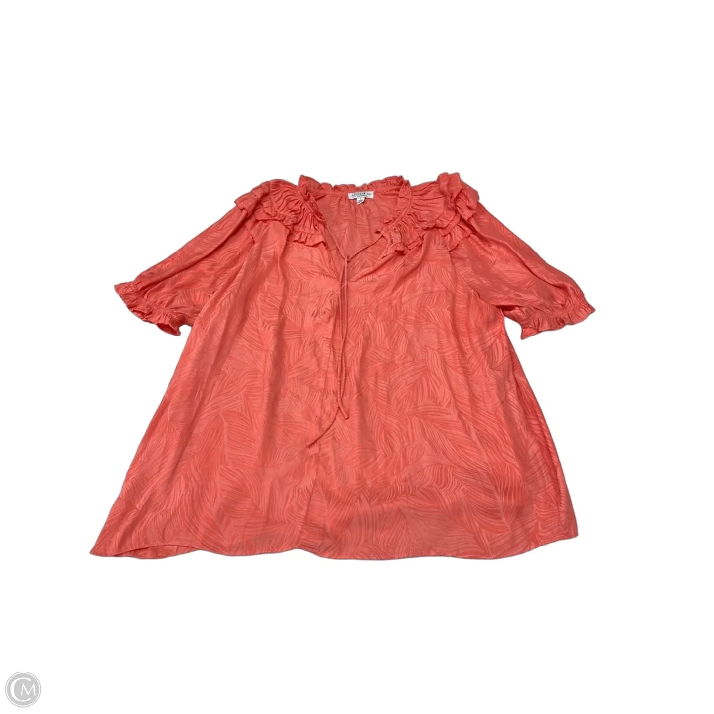 Blouse Short Sleeve By Current Air In Orange, Size: L