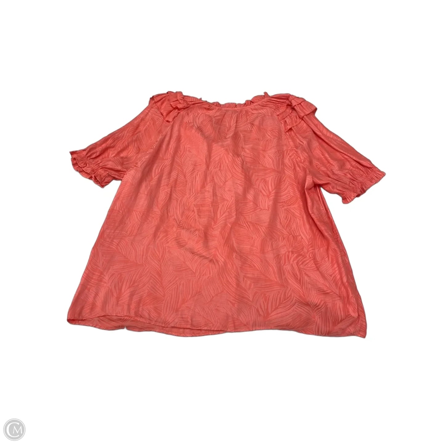Blouse Short Sleeve By Current Air In Orange, Size: L