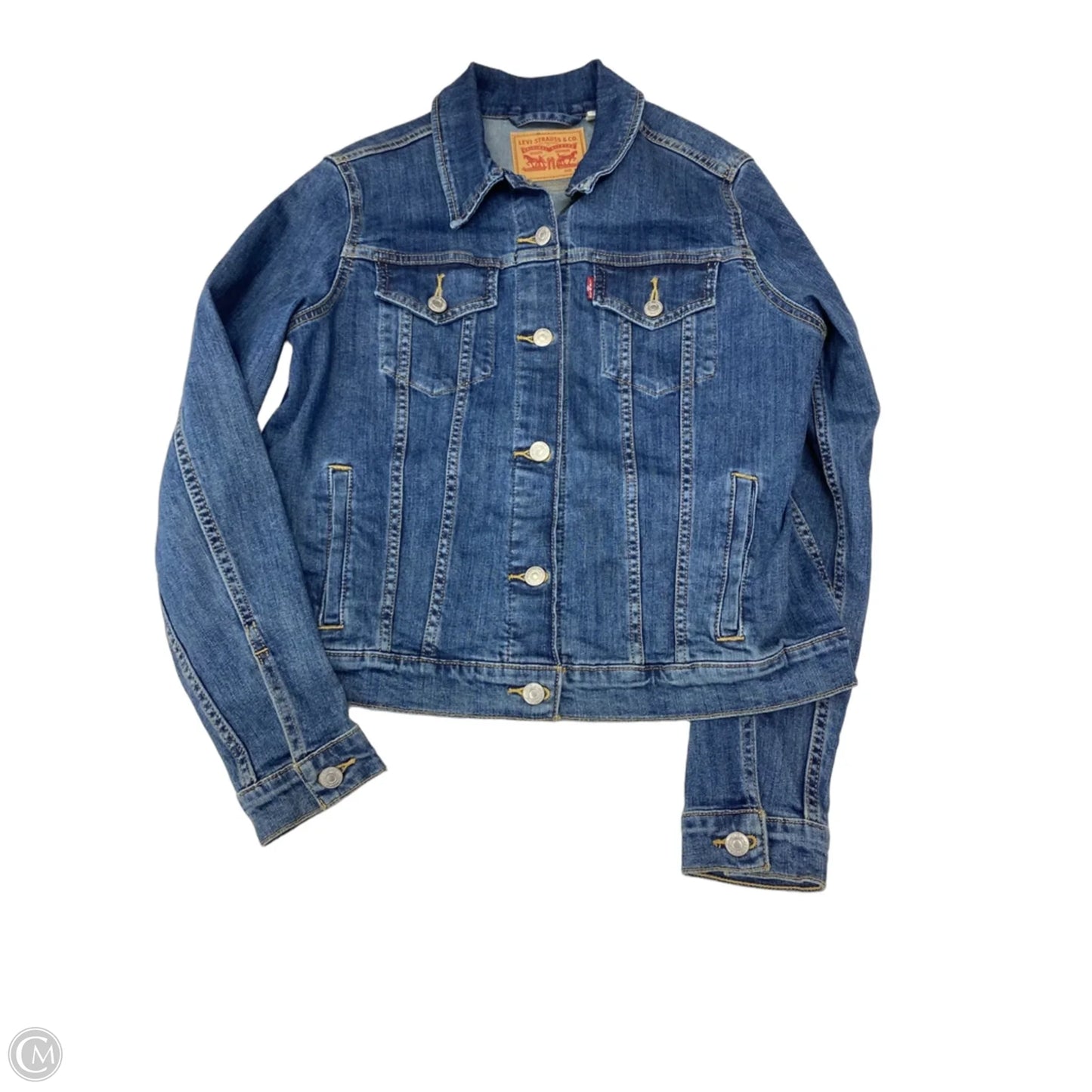 Jacket Denim By Levis In Blue Denim, Size: L