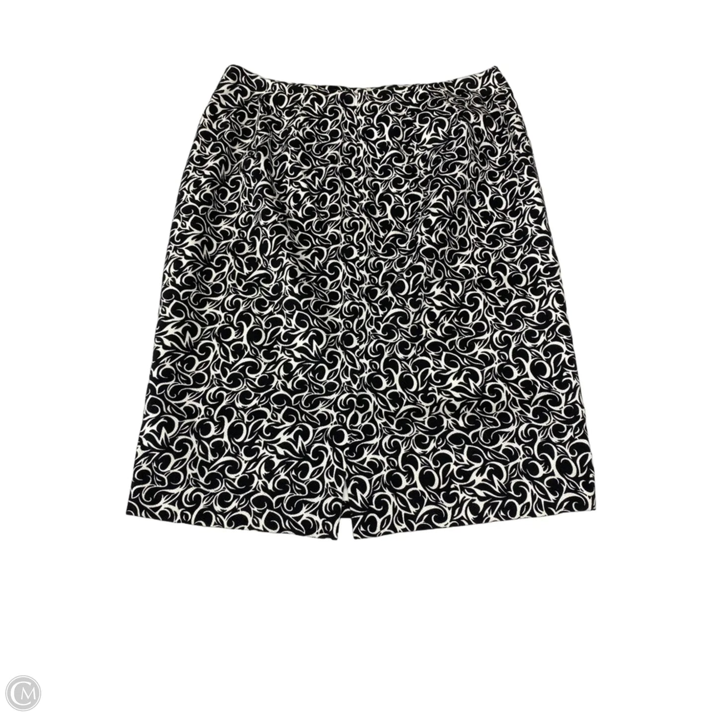 Skirt Midi By Essentials In Black & White, Size: 10